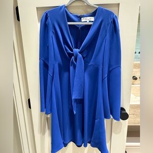 Diane Von Furstenberg Royal Blue Tie-Front Mini Dress